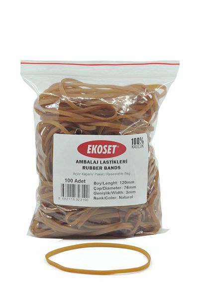 ekoset Wide Rubber Pack Packaging Case Rubber 120x3mm 100 Pieces