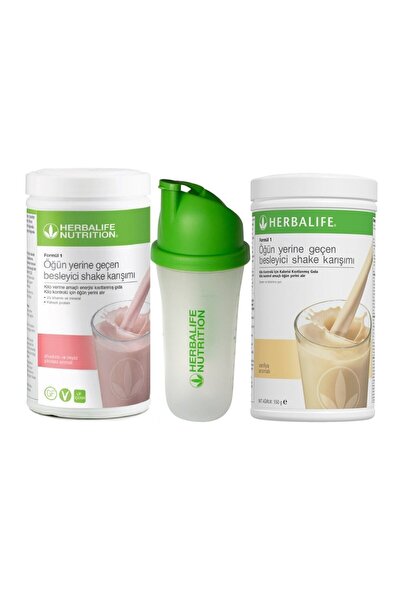 Herbalife Yeni Ahududu Shake 550 gr + Vanilya Shake 550gr + Shaker Hediye