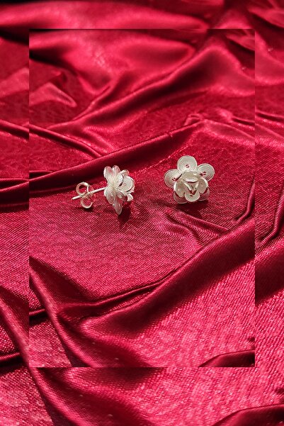 Aykat Lotus Çiçeği Telkari Gümüş Küpe El Yapımı Gümüş Kadın Küpe Kupe-192