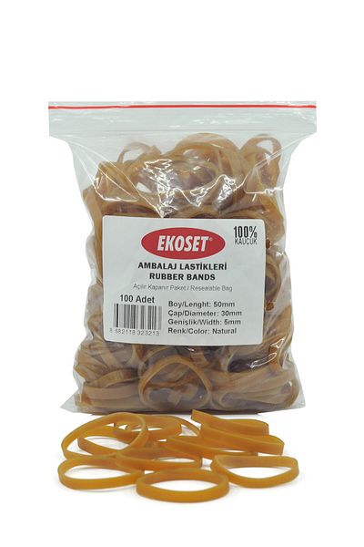 ekoset Wide Rubber Pack Packaging Case Rubber 50x5mm 100 Pieces