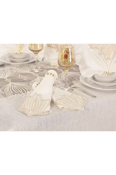 Çeyiz Bahçesi Set fata de masa Elisa Cream 25 piese