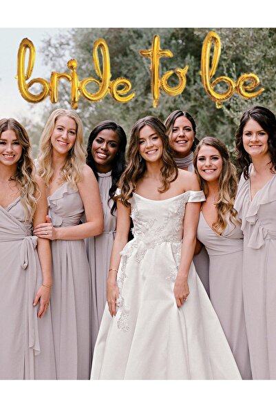 Huzur Party Store Bride To Be Yazılı El Yazısı Folyo Gold Renkli Altın Sarısı...