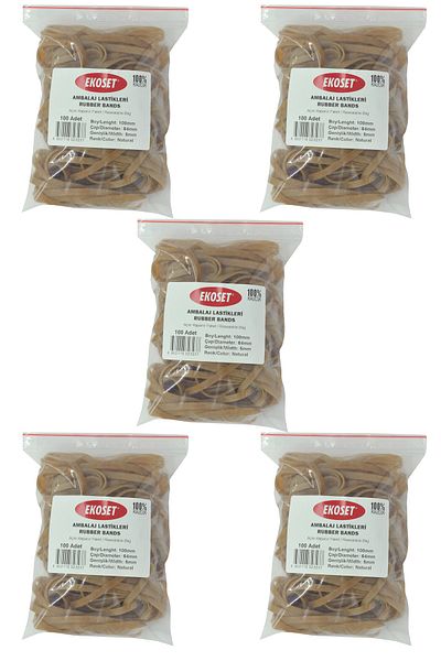 ekoset Wide Rubber Pack Package Package Rubber 100x5mm 500 Pieces