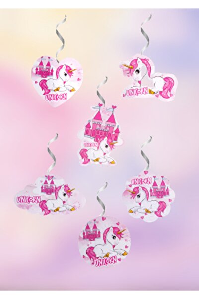 Huzur Party Store Unicorn Temalı Pony Konsepti Iyi Ki Doğdun Yazılı 6'lı 70 c...