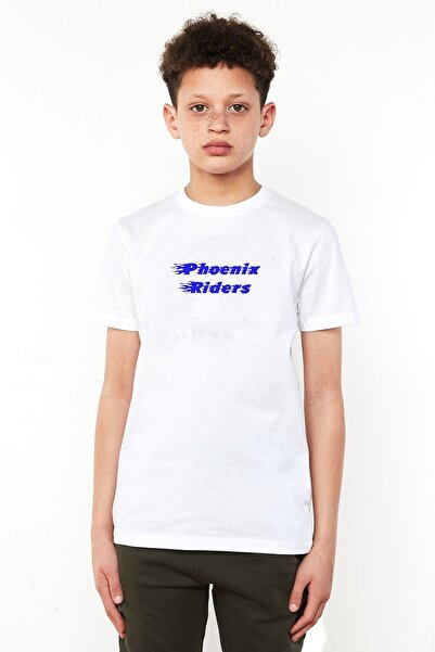 QIVI Phoenix Riders 2 Štampano Unisex dečija bela majica