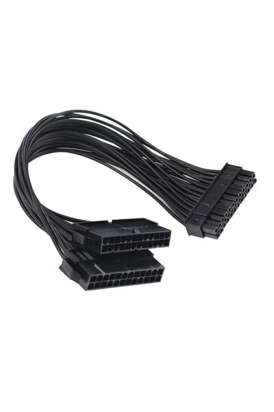 Alfais 5145 24 Pin Atx Dual Psu Çoklayıcı Adaptör Anakart Mining Kablosu