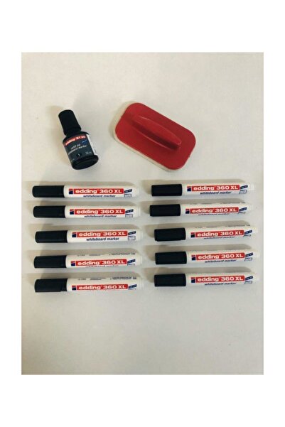 Edding 360 Xl Tahta Kalemi 10'lu Set( Mürekkep & Tahta Silgisi ) tkm