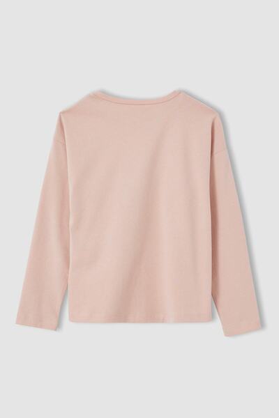 DeFacto Μακρυμάνικο μπλουζάκι για κορίτσια με λαιμόκοψη