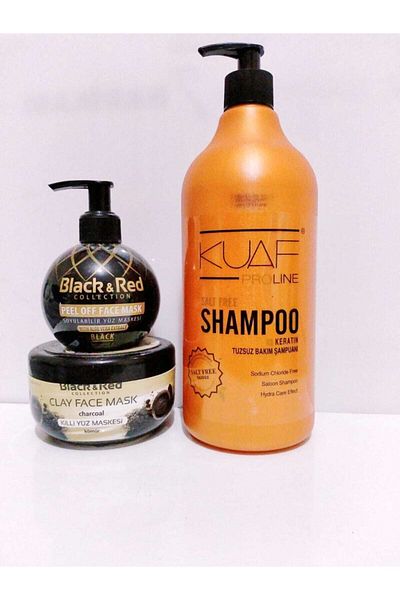 Black Red Blackred Clay Face Mask Chocolate 400g+peelable Black Mask 250 Ml+ Brown Salt-Free Shampoo1000ml