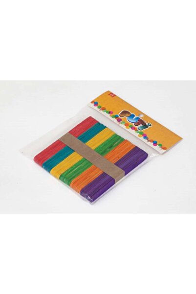 Puti Ahşap Büyük Dil Çubuğu Renkli 50 Li