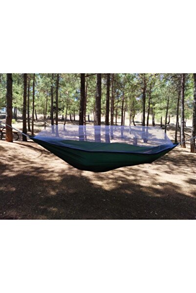 Ion Yeşil Cibinlikli Hamak - Salıncak Hamak - Sineklikli Koruyuculu Hamak -kamp Ve Piknik Hamağı