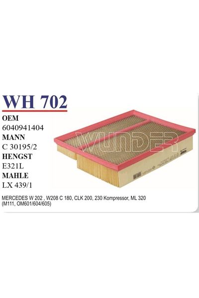 WUNDER Wh 702 Mercedes 202 Case Clk 200-230 Comp- C200 - ml 3206040941404 Air Filter