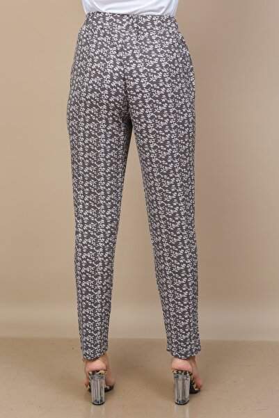 TUSSE Plus Size Flower Patterned Viscose Carrot Trousers