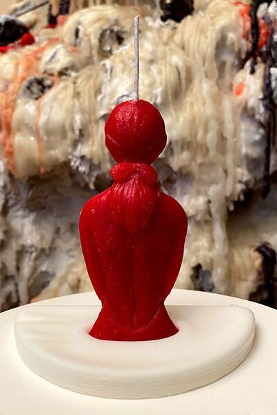 FANTASTİK SANAT ATÖLYESİ Mum - Kendinden Tabanlı Leydi Kadın Figürü - Çilek V...