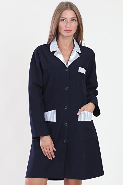 ModaCanel Moda Canel Women's Garnished Navy Blue Work Apron