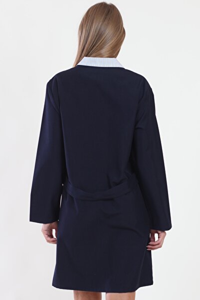 ModaCanel Moda Canel Women's Garnished Navy Blue Work Apron