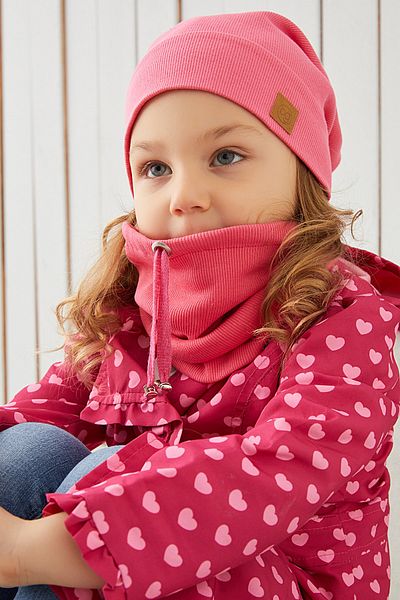 Babygiz Baby Girl Child Pink Rope Detailed Hat Beanie Neck Collar Set Comfortable 100% Cotton Camisole Domestic