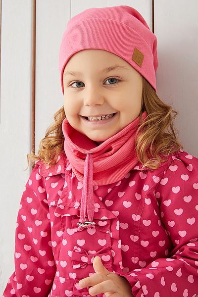 Babygiz Baby Girl Child Pink Rope Detailed Hat Beanie Neck Collar Set Comfortable 100% Cotton Camisole Domestic