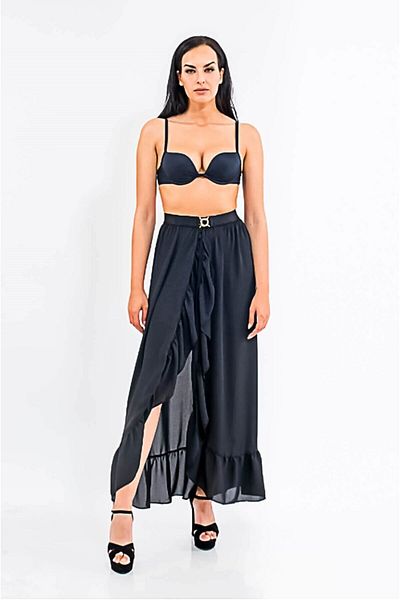 MED Lorin Maxi Beach Skirt Pareo Black