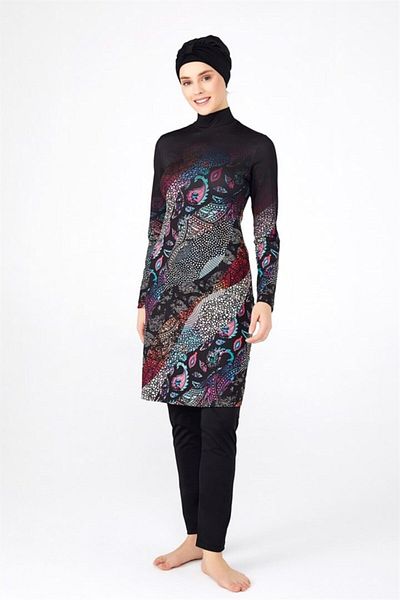 LifeForModa Tesmay Women's Lycra Full Covered Hijab Swimsuit 0483
