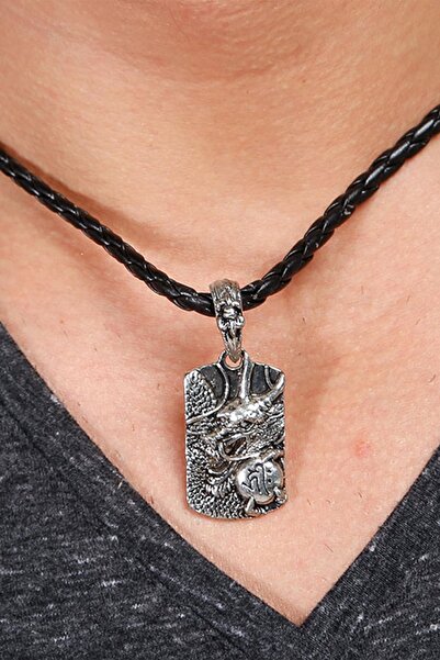 Generic Brand Dragon Ball Embossed Design Tag Necklace