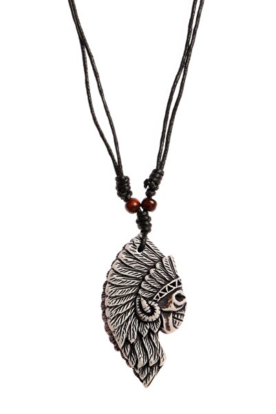 Generic Brand Native American Skull Design White Color Necklace with Adjustab...
