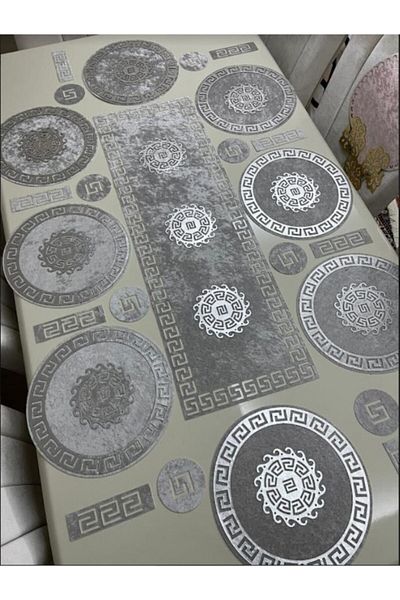 SEHARA 8 Seater Grey/Silver Velvet Runner - 25 Pieces American Service