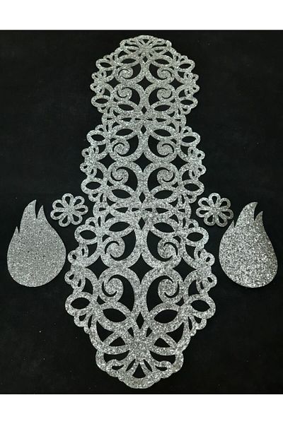 SEHARA Φωτεινός δρομέας/τραπεζομάντιλο/(100x32cm) δρομέας (4 τεμάχια καφέ παρουσίαση δώρο)/ασημί