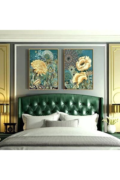 Markazip Altın Metal Çerçeveli 50x70cm Ikili Kanvas Tablo Seti Sl2013-k-a