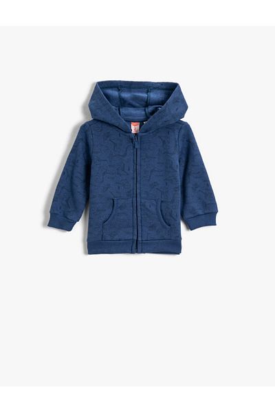 Koton Boy's Indigo Hooded Sweatshirt Cotton