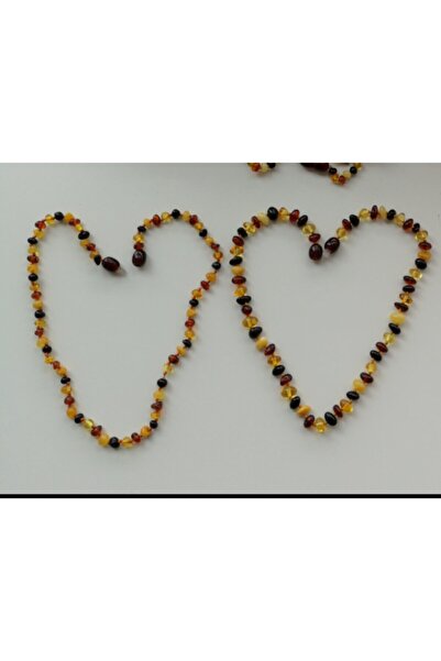 Mardin Gümüş Bebek Kehribar Amber Kolyesi