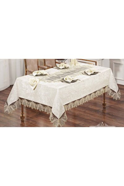 Haspen طقم أواني طعام فاخرة مكون من 25 قطعة من القماش المخملي المكون من 12 منديلًا من Cemre