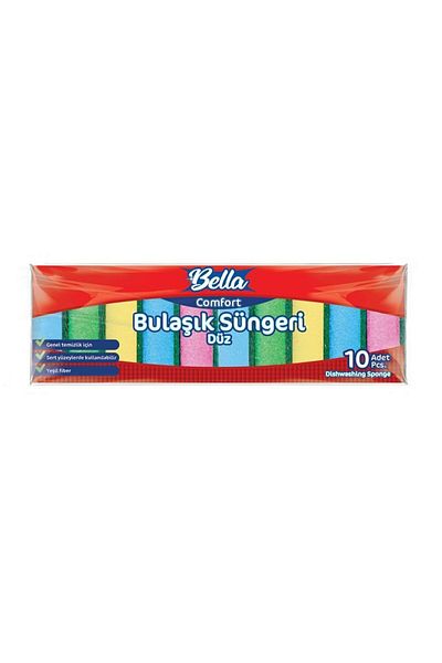 Banat Bella Comfort Colorful Flat Dish Sponge 10 Pack