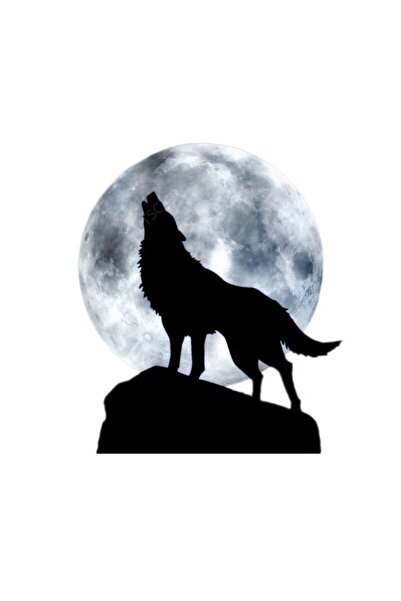 TSC Howling Wolf Full Moon Car Sticker Paste 17cm