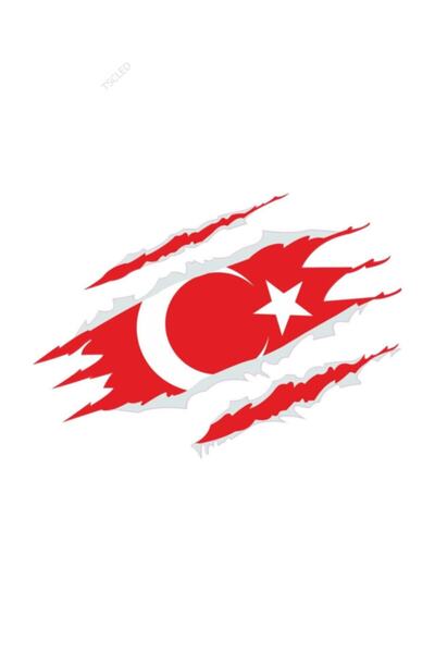 TSC ملصق العلم التركي بمخلب العلم التركي مقاس 18 سم