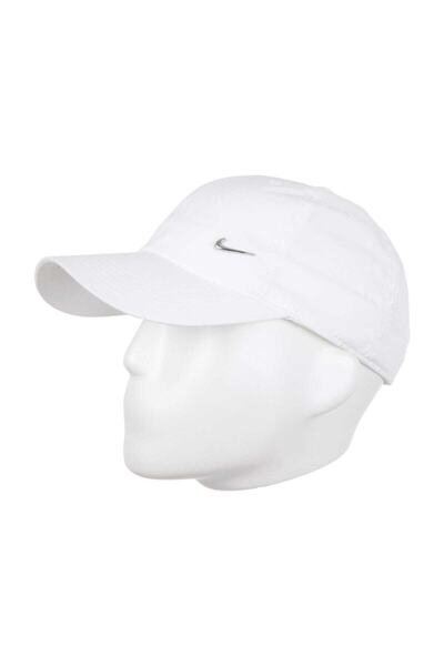 Nike قبعة معدنية بيضاء Swoosh Av8055-100 Y Nk H86