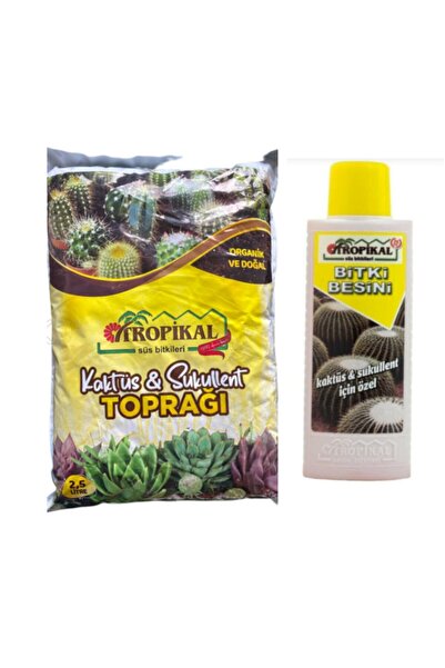 TROPİKAL Kaktüs Ve Sukulent Toprağı Ve Sıvı Bitki Besini İkisi Bir Arada