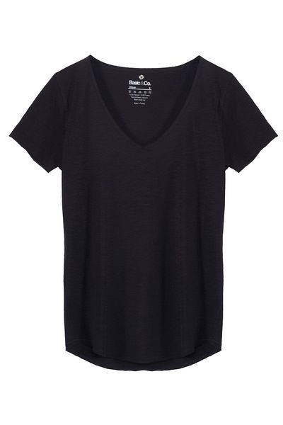 BASIC&CO Women's Black T-Shirt URB001