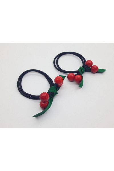 NETİCE ÖYLEK Thick Elastic Cherry Baby Buckle 2 Pieces
