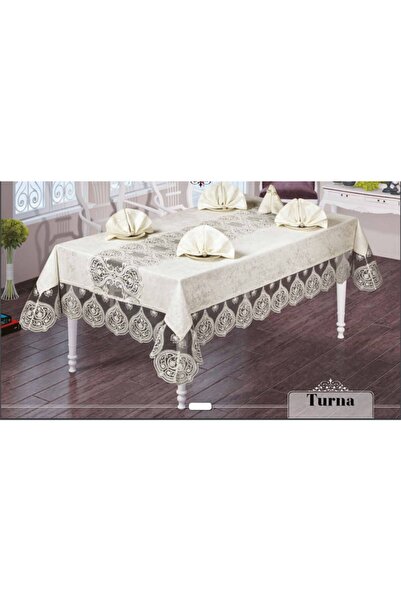 Haspen Turna12 Velvet Fabric with Napkins French Laced 25 Piece Luxury Dining Set