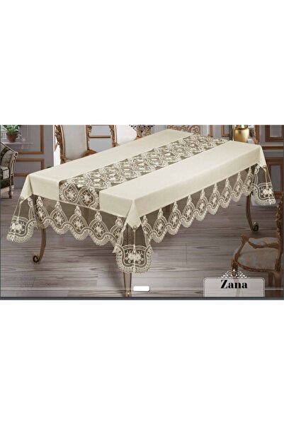 Haspen Fransız Güpürlü Lüks Masa Örtüsü