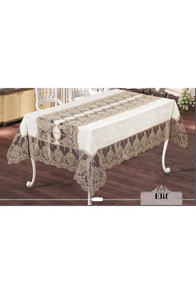 Haspen Elif Linen Fabric French Laced Luxury Tablecloth