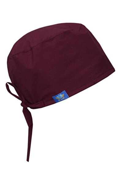 DrMia Bordo Renk Unisex Doktor Hemşire Cerrahi Bone Hastane Aşçı Bonesi Iş Ba...