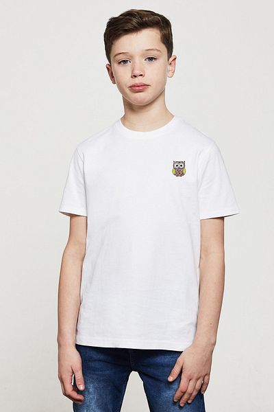 QIVI Tricou alb unisex pentru copii