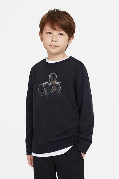 QIVI Pulover negru unisex pentru copii