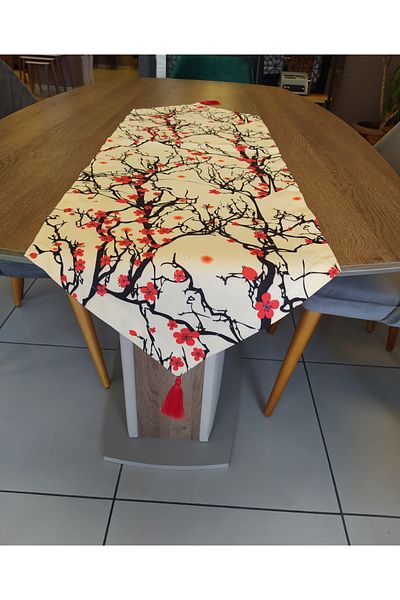 dehaberk Cherry Blossom Pattern Digital Printed Runner