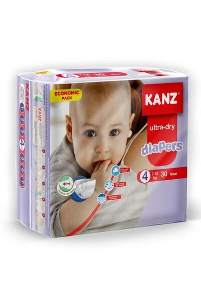 Kanz Bebek Bezi Eko Paket Maxi 4 Beden (7-18 Kg) 30'lu