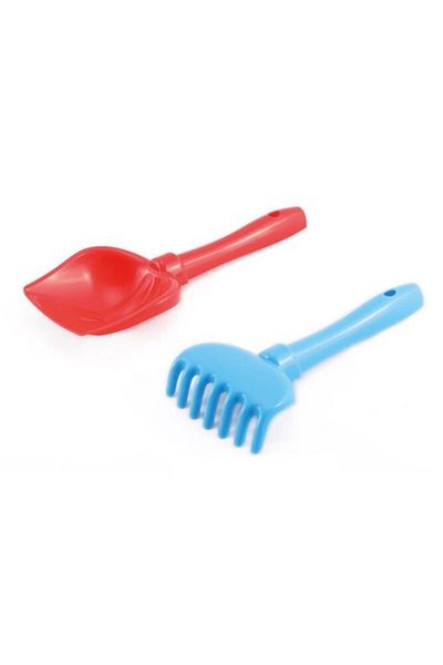 Polesie Set No:72: Blue Rake No:5, Red Small Hand Shovel No:5