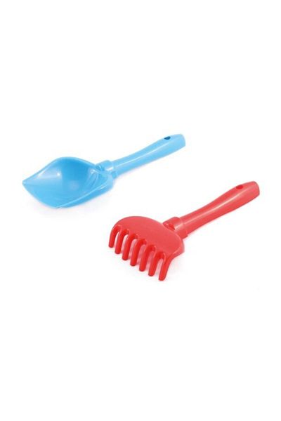 Polesie Set No:72: Red Rake No:5, Blue Small Hand Shovel No:5