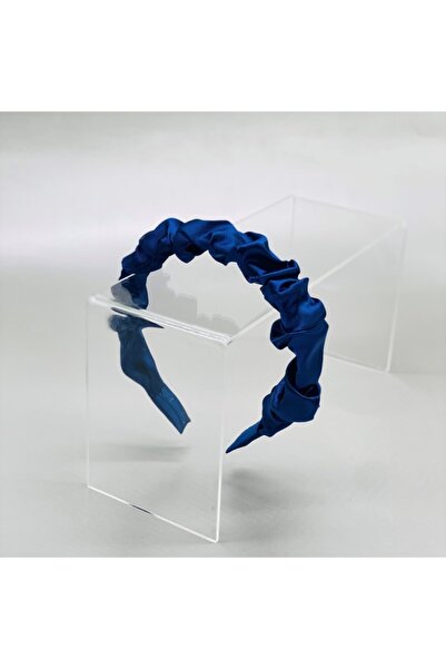 ziiv takı Satin Navy Blue Gathered Hair Crown